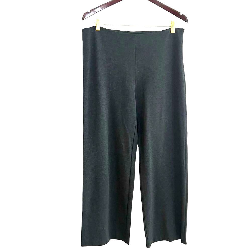 J McLaughlin Womens Stretch Knit Wide Leg Pants Size 14 Office Career Neutral